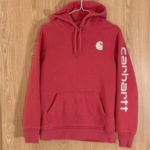 Carhartt Orange Relaxed Fit Logo Hoodie Sweatshirt